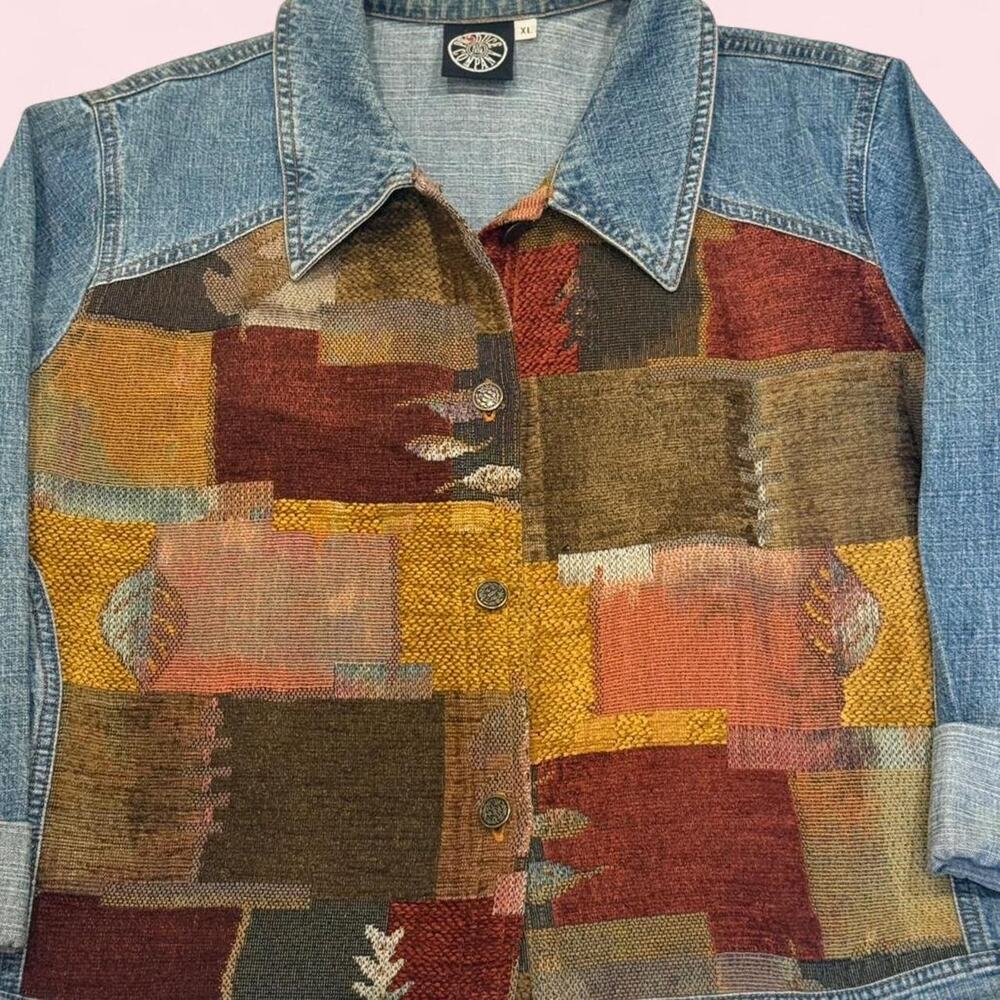 Y2k 90s boho patchwork denim - Picture 2 of 7